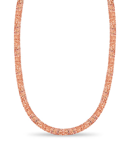 Nugget Solid White/Yellow/Rose Gold Handmade Necklace , 17mm, 16-30 Inch