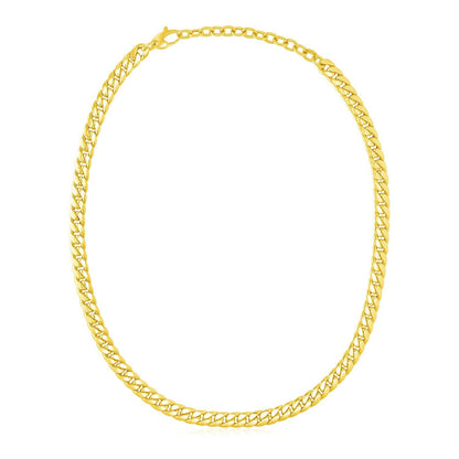 14k Yellow Gold Cuban Chain Choker Necklace