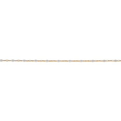 Pure White Paperclip Enamel Gold Fill Chain, 1.5MM, Chain for Permanent Jewelry