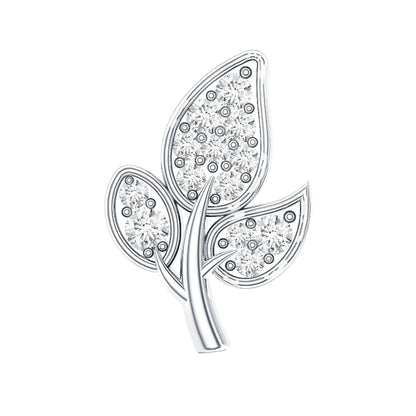 Diamond Leaf Flat Back Cartilage Stud Earring (18G) – Nature Inspired Helix & Tragus Jewelry in Gold