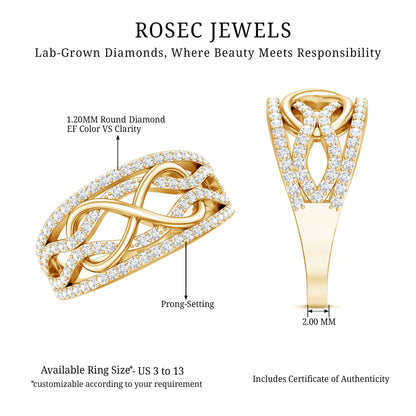 Certified Lab Grown Diamond Infinity Wedding Band Ring