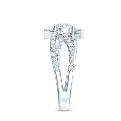 Certified Lab Grown Diamond Bypass Engagement Ring