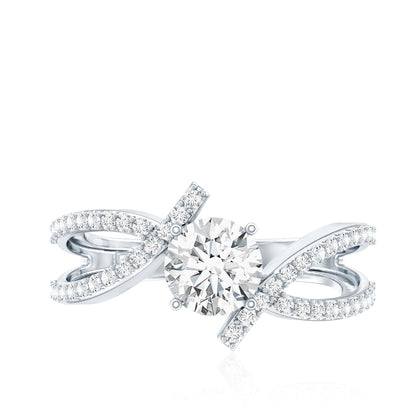 Certified Lab Grown Diamond Bypass Engagement Ring