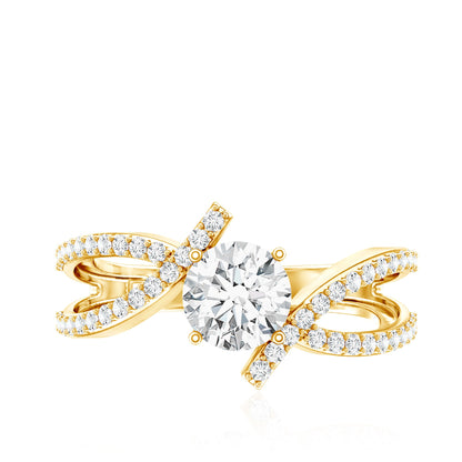 Certified Lab Grown Diamond Bypass Engagement Ring