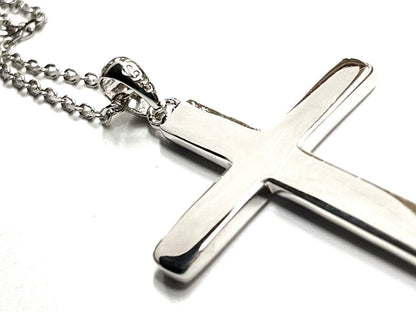 Solid sterling silver cross necklace hammered S925 custom pendant popular size women men girls boys man christian jewelry jewellery